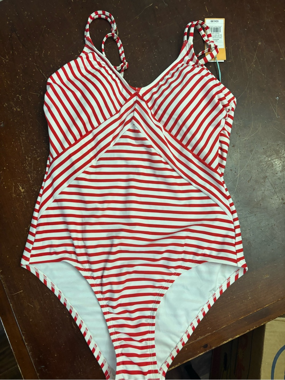 Kona sol BNWT red white striped one piece swim suit resort vacation